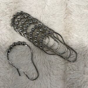 Metal shower curtain hooks for bathroom